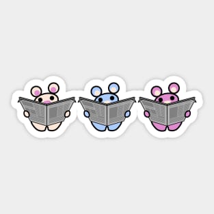 Three Chibis (Newspaper) Sticker